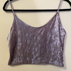 Purple velvet crop top
